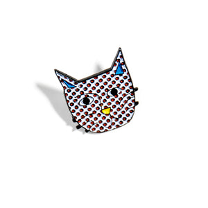 KITTENSTEIN CAT BADGE PIN Roy Lichtenstein