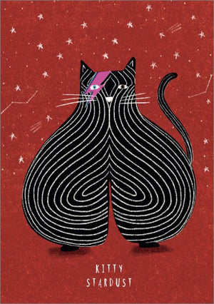 KITTY STARDUST RED GREETING CARD