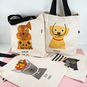 VINCENT VAN DOG LARGE COTTON TOTE BAG