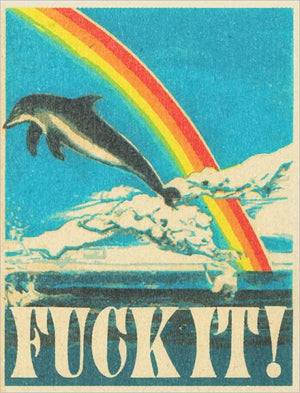 FUCK IT DOLPHIN RETRO CARD