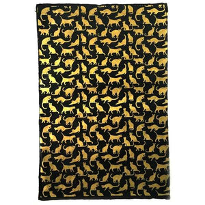 CATS GOLD ON BLACK GIFT WRAP