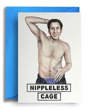 NIPPLELESS CAGE GREETING CARD