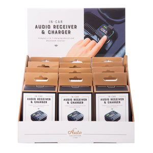 BLUETOOTH IN-CAR AUDIO RECEIVER & CHARGER USB AND C-TYPE **