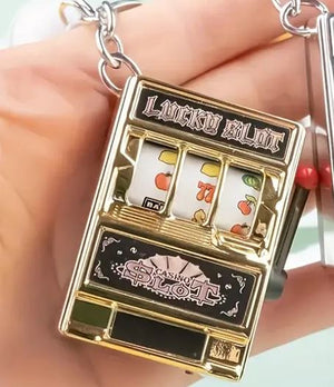 SLOT MACHINE LUCKY KEYRING GOLD