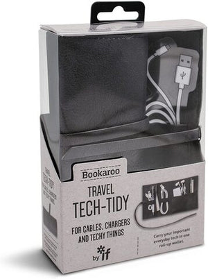 TECH TIDY TRAVEL POUCH BLACK BOOKAROO