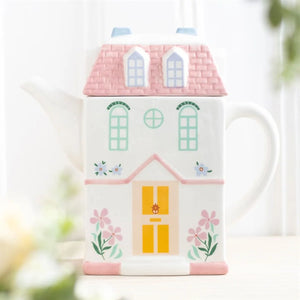 HOUSE SHAPED TEAPOT PASTEL 3D