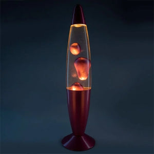 RETRO LAVA LAMP METALLIC PINK MOTION ROCKET LAMP