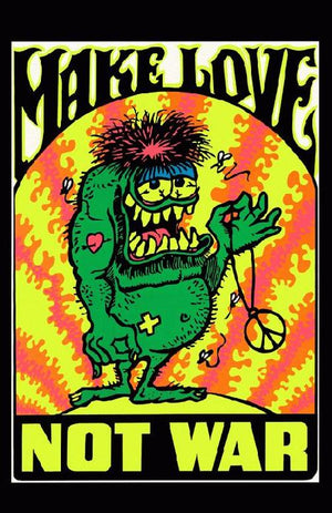 MAKE LOVE NOT WAR RETRO A3 PRINT 27 X 43CM POSTER