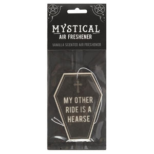 COFFIN AIR FRESHENER VANILLA OTHER RIDE IS A HEARSE