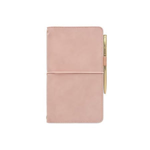 JOURNAL | BLUSH PINK FOLIO AND PEN VEGAN LEATHER SUEDE