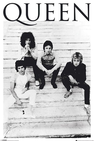 QUEEN GROUP SHOT BRAZIL BLACK AND WHITE POSTER 70