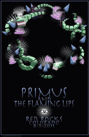 FLAMING LIPS PRIMUS 2011 TOUR POSTER A3 PRINT 27 X 43CM