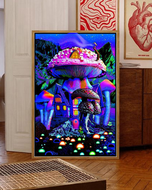 MUSHROOM HOUSE BLACKLIGHT GLOW POSTER MAXI SIZE (NON-FLOCKED) 65