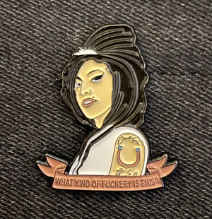 AMY WINEHOUSE BANNER ENAMEL BADGE