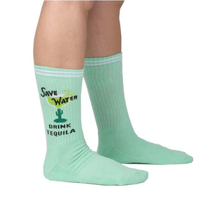 SAVE WATER DRINK TEQUILA RIBBED MENS SOCKS