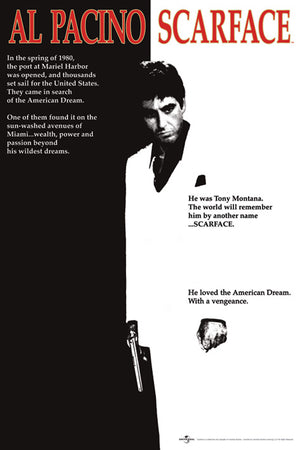 SCARFACE ONE SHEET POSTER BLACK AND WHITE 407