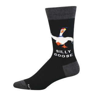 SILLY GOOSE SOCKS BLACK  (7-12 M / 11-13 W)