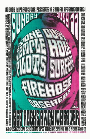 STONE TEMPLE PILOTS / BUTTHOLE SURFERS RED ROCKS TOUR 1993  27 X 43CM A3 POSTER