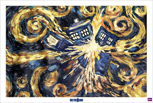 DOCTOR WHO EXPLODING TARDIS VAN GOGH STYLE POSTER 600