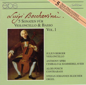 BOCCHERINI / BERGER | 5 SONATEN FUR VIOLINCELLO AND BASSO VOL 1