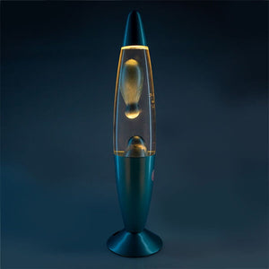 RETRO LAVA LAMP METALLIC BLUE MOTION ROCKET LAMP