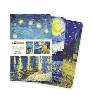 VAN GOGH SET OF 3 MINI NOTEBOOKS - SKY
