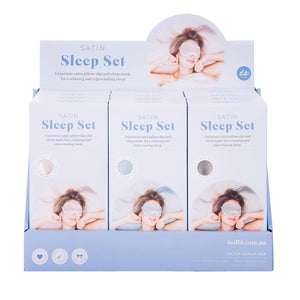 SATIN PILLOW CASE AND EYE MASK SLEEP GIFT PACK ASSORTED PASTELS (SINGLE)